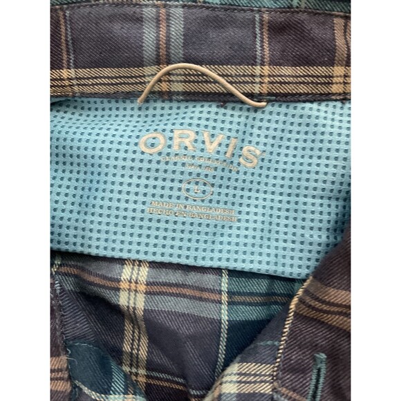 Orvis Large Classics Collection Blue Green Plaid Long Sleeve Button Up Shirt - Picture 2 of 6